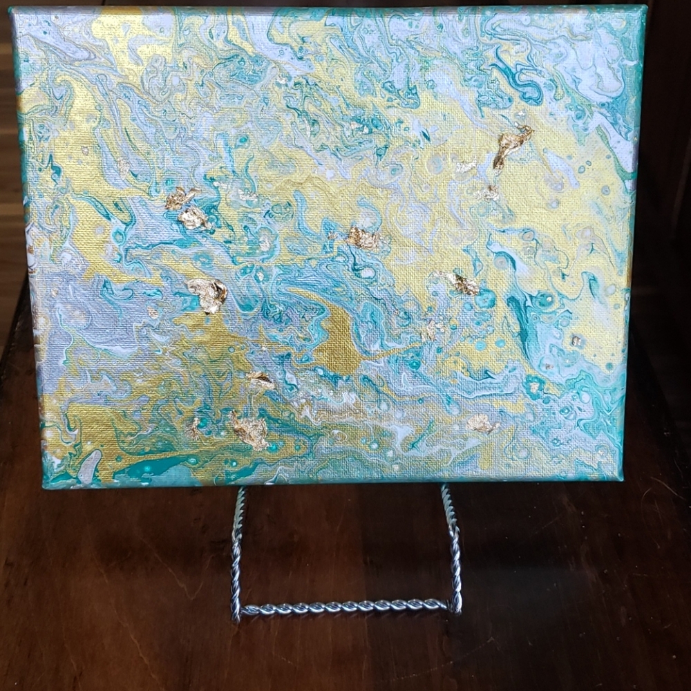 HOST PICK. 8x10 Orig Acrylic Abstract Painting titled "Sands of Time" - Picture 2 of 5